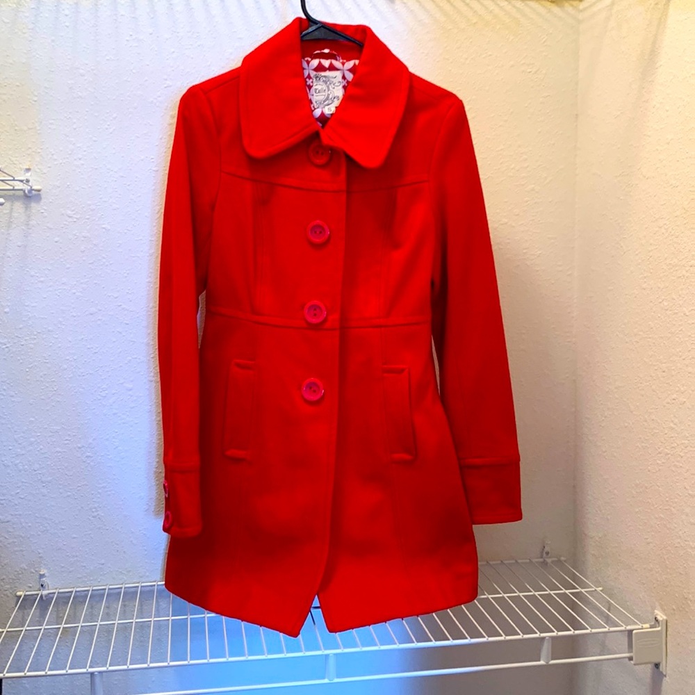 Woman’s red dress coat